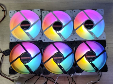 Fan case led RGB CoolMoon K8 (RGB Fixed, Không Cần Hub) - Màu đen