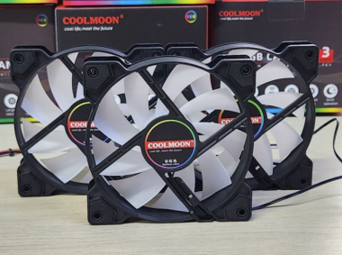 Fan case led RGB CoolMoon K8 (RGB Fixed, Không Cần Hub) - Màu đen