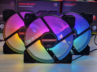 Fan case led RGB CoolMoon K8 (RGB Fixed, Không Cần Hub) - Màu đen
