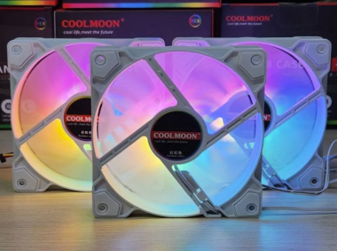 Fan case led RGB CoolMoon K8 (RGB Fixed, Không Cần Hub) - Màu trắng