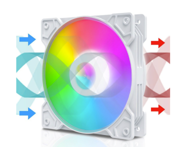 Fan case led RGB CoolMoon K8 (RGB Fixed, Không Cần Hub) - Màu trắng