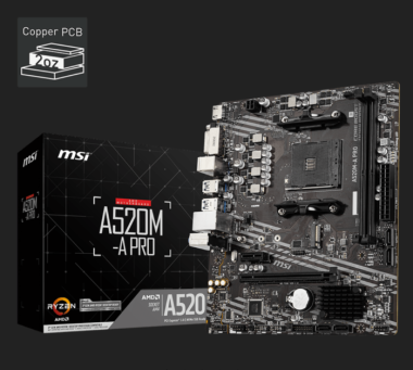 Mainboard MSI A520M-A Pro | Hỗ Trợ Ryzen 5000 | Giá Rẻ – Bền – Ổn Định