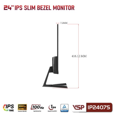Màn hình VSP IP2407S 23.8 inch | FHD IPS 100Hz, viền mỏng – Giá rẻ, chất lượng đỉnh