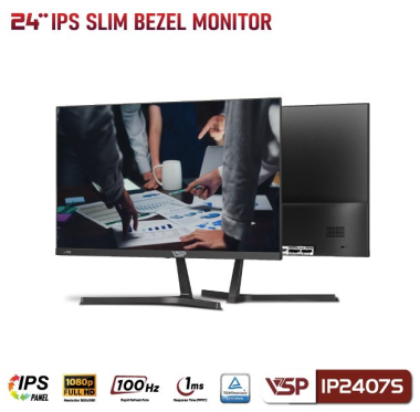 Màn hình VSP IP2407S 23.8 inch | FHD IPS 100Hz, viền mỏng – Giá rẻ, chất lượng đỉnh