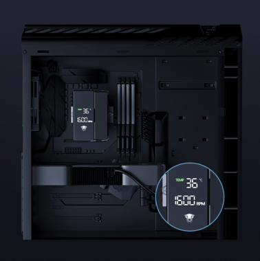 Tản nhiệt khí CPU LEOPARD KF401-DGT RGB - Màn hình Digital thông số - Màu đen