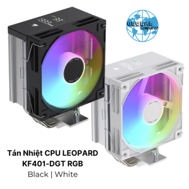 Tản nhiệt khí CPU LEOPARD KF401-DGT RGB - Màn hình Digital thông số - Màu đen