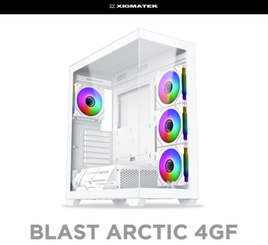 Vỏ case máy tính Xigmatek Blast Artic 4GF ATX | Màu trắng, kèm sẵn 4 fan