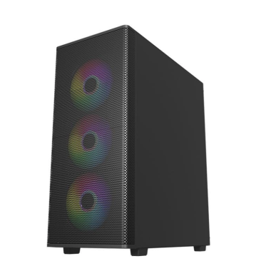 Vỏ case máy tính MIK AION 3FA - Màu đen (ATX/Mid Tower/Kèm sẵn 3Fan ARGB)