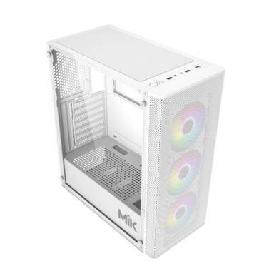 Vỏ case máy tính MIK AION 3FA - Màu trắng (ATX/Mid Tower/Kèm sẵn 3Fan ARGB)