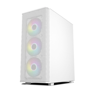 Vỏ case máy tính MIK AION 3FA - Màu trắng (ATX/Mid Tower/Kèm sẵn 3Fan ARGB)