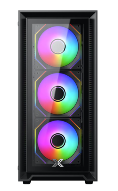 Vỏ case máy tính Xigmatek FLY II 3GF - Màu đen, Kèm sẵn 3 fan RGB
