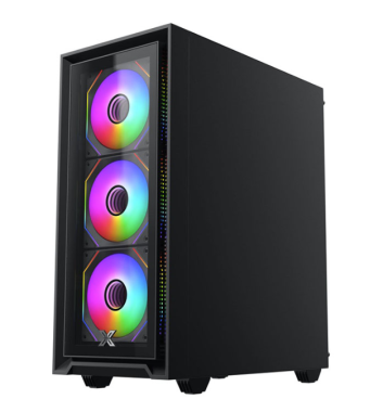 Vỏ case máy tính Xigmatek FLY II 3GF - Màu đen, Kèm sẵn 3 fan RGB