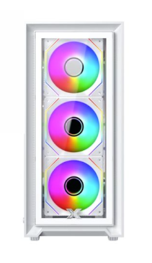 Vỏ case máy tính Xigmatek FLY II 3GF - Màu trắng, Kèm sẵn 3 fan RGB