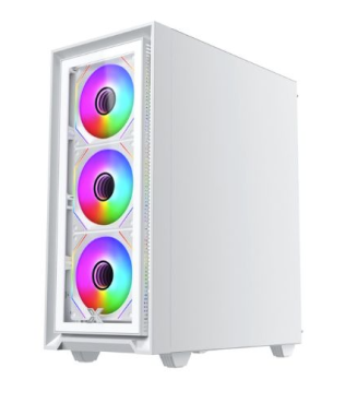 Vỏ case máy tính Xigmatek FLY II 3GF - Màu trắng, Kèm sẵn 3 fan RGB