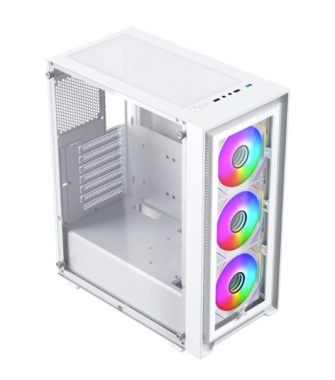 Vỏ case máy tính Xigmatek FLY II 3GF - Màu trắng, Kèm sẵn 3 fan RGB