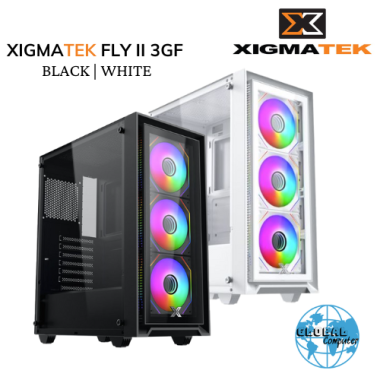 Vỏ case máy tính Xigmatek FLY II 3GF - Màu trắng, Kèm sẵn 3 fan RGB
