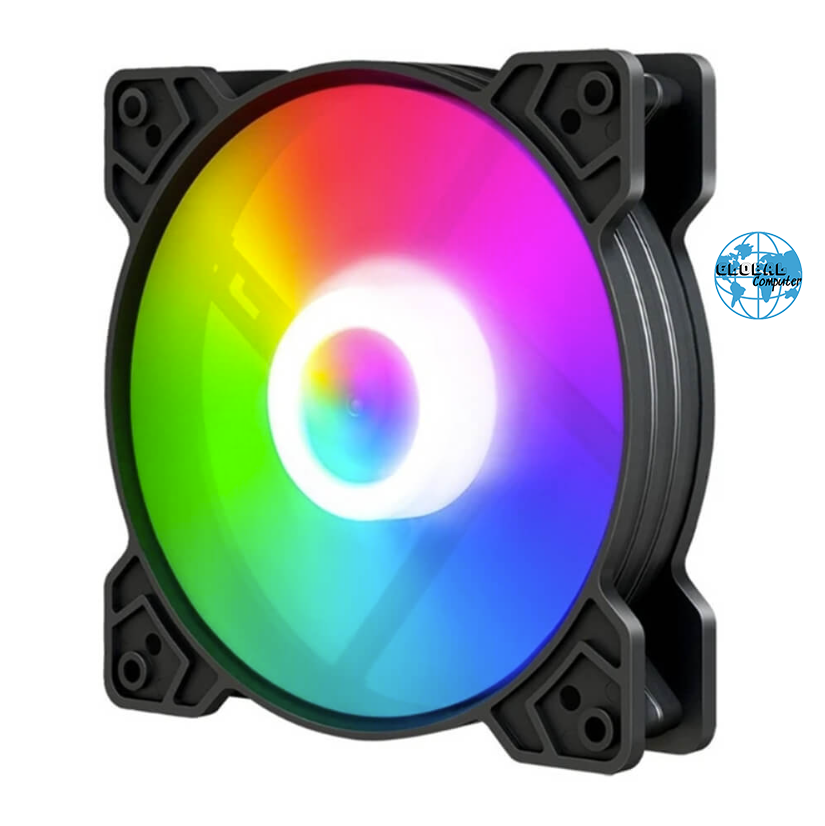 Fan case led RGB CoolMoon K8 (RGB Fixed, Không Cần Hub) - Màu đen