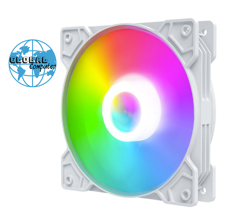 Fan case led RGB CoolMoon K8 (RGB Fixed, Không Cần Hub) - Màu trắng