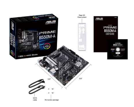 Mainboard ASUS PRIME B550M-A – Hỗ Trợ Ryzen 5000, 2 M.2, Chuẩn PCIe 4.0