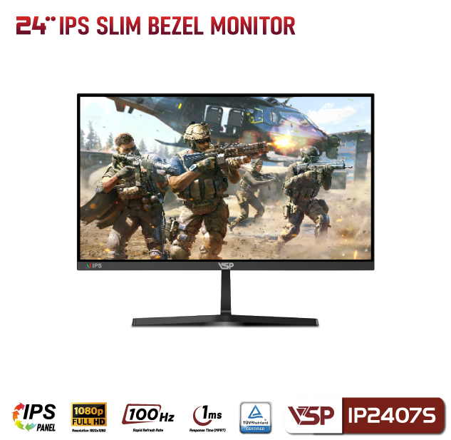 Màn hình VSP IP2407S 23.8 inch | FHD IPS 100Hz, viền mỏng – Giá rẻ, chất lượng đỉnh