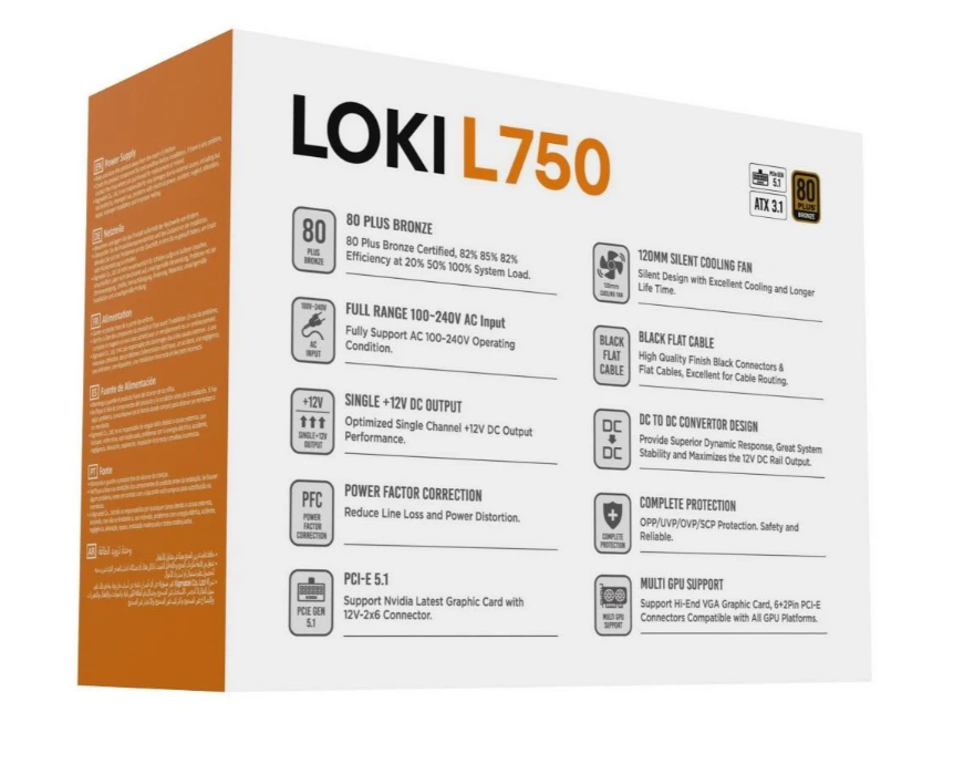 Nguồn máy tính XIGMATEK LOKI L750 750W 80 Plus Bronze | Đen