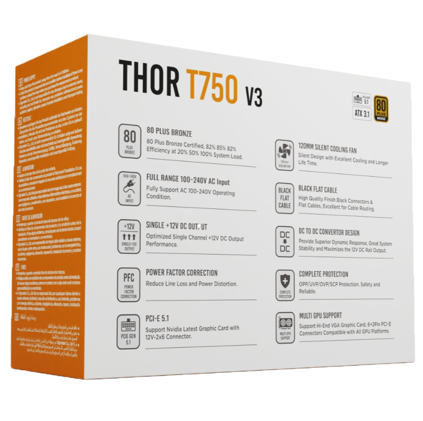Nguồn máy tính XIGMATEK THOR T750 V3 750W - 80PLUS BRONZE