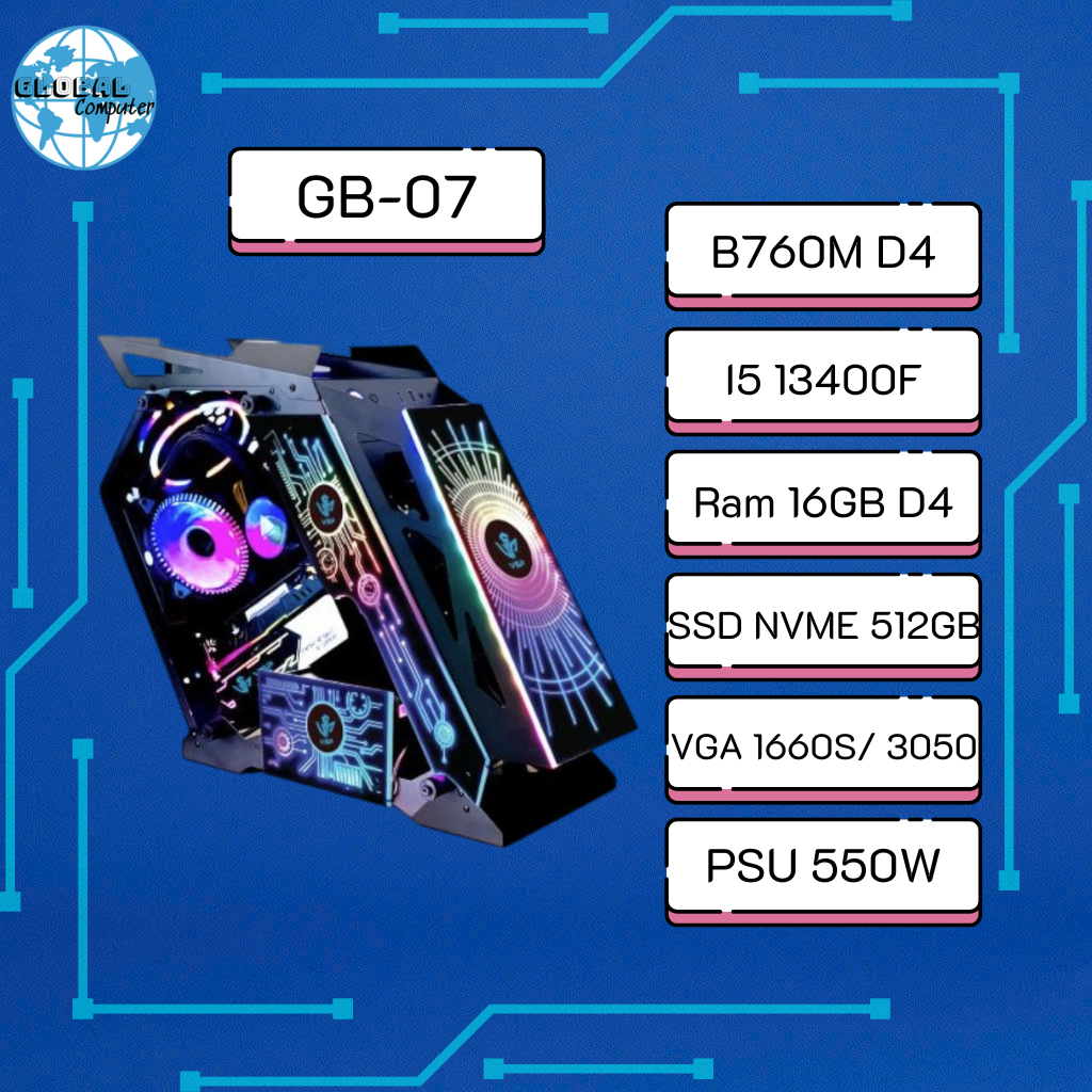 PC Gaming GB-07 | Máy tính chơi game i5-13400F | RAM 16GB | GTX 1660S / RTX 3050 | SSD NVMe 512GB