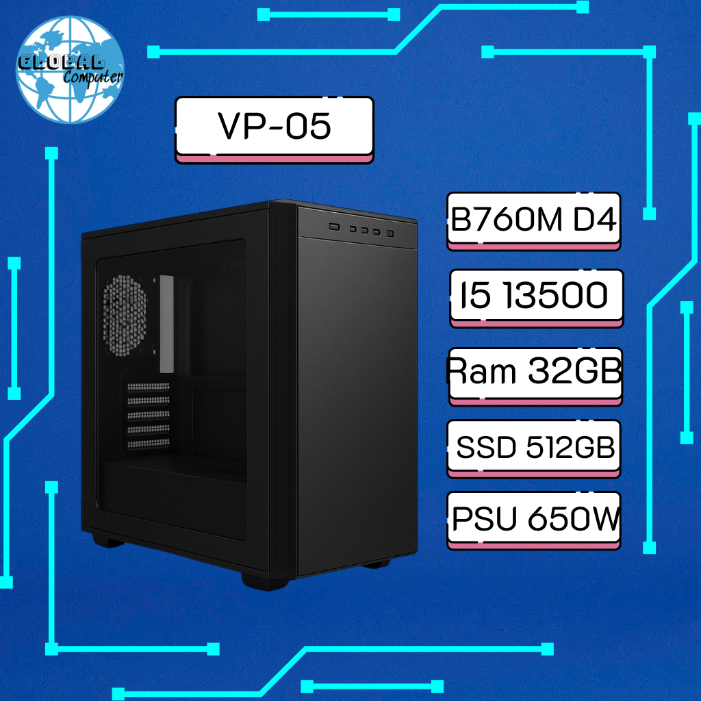 PC Văn Phòng VP-05 | B760M, i5 13500, RAM 32GB, SSD NVMe 512GB, Nguồn 650W