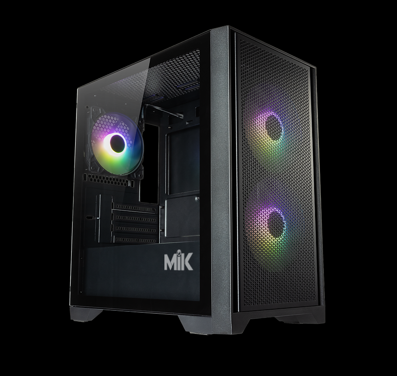 Vỏ case máy tính MIK MORAX - 3FA | Màu đen, kèm sẵn 3 fan